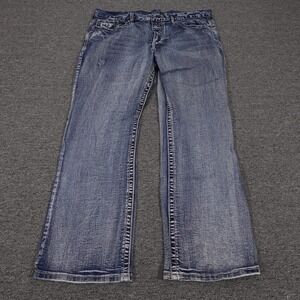 Axel Jeans Mens 38x30 Blue Stone Wash Relaxed Straight Stretch Denim Pants